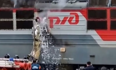 железная дорога 1041 километр происшествие сегодня пожар локомотив электровоз грузовой товарный состав сообщение Москва Ростов-на-Дону