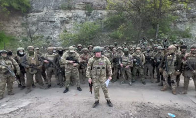 ЧВК «Вагнер» планирует уйти из Бахмута 10 мая из-за нехватки снарядов. Кадр из видеообращения на Телеграм-канале «Пресс-служба Пригожина».