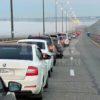 Пробка на Крымском мосту сейчас более трех километров