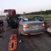 Жуткая авария в Аксайском районе BMW распилили на части (2)