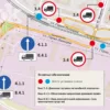 Въезд на мост закрыли для большегрузов. Схема ограничения движения грузового транспорта на виадуке на ул. Героев Пионеров и пер. Карла Маркса.