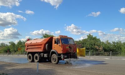 Жара трасса Р-260 поливают.