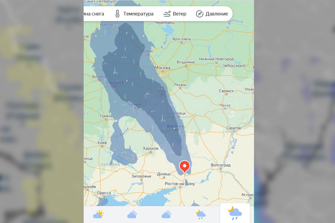М-4 от Тулы до Ростова гроза, дождь и похолодание